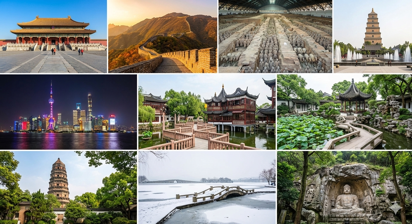 Axis of Chinese Millennial Civilization: In-Depth Circuit of Beijing · Xi'an · Shanghai · Suzhou · Hangzhou （Beijing 3n-Xi’an 2n-Hangzhou 1n-Suzhou 1n-Shanghai 2n (9N-10D)